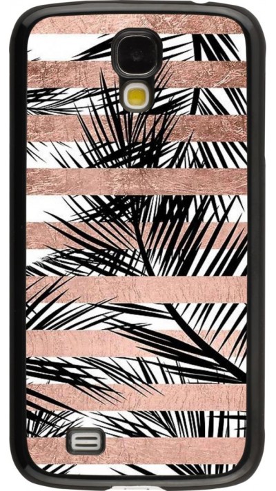 Hülle Samsung Galaxy S4 - Palm trees gold stripes