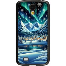 Samsung Galaxy S4 Case Hülle - Verschneites Bergdorf am See in der Nacht