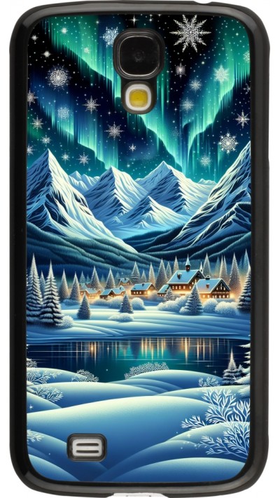 Samsung Galaxy S4 Case Hülle - Verschneites Bergdorf am See in der Nacht