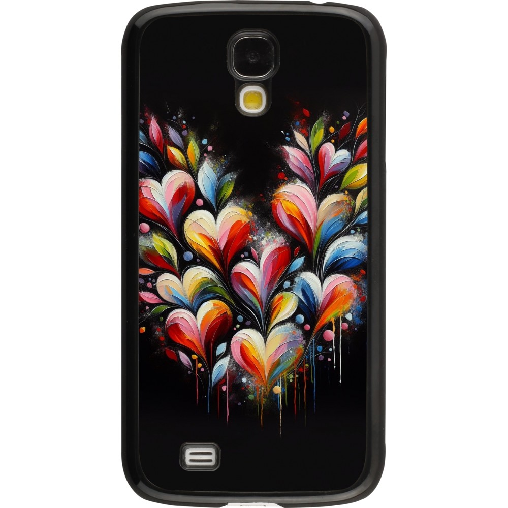 Coque Samsung Galaxy S4 - Valentine 2024 Coeur Noir Abstrait