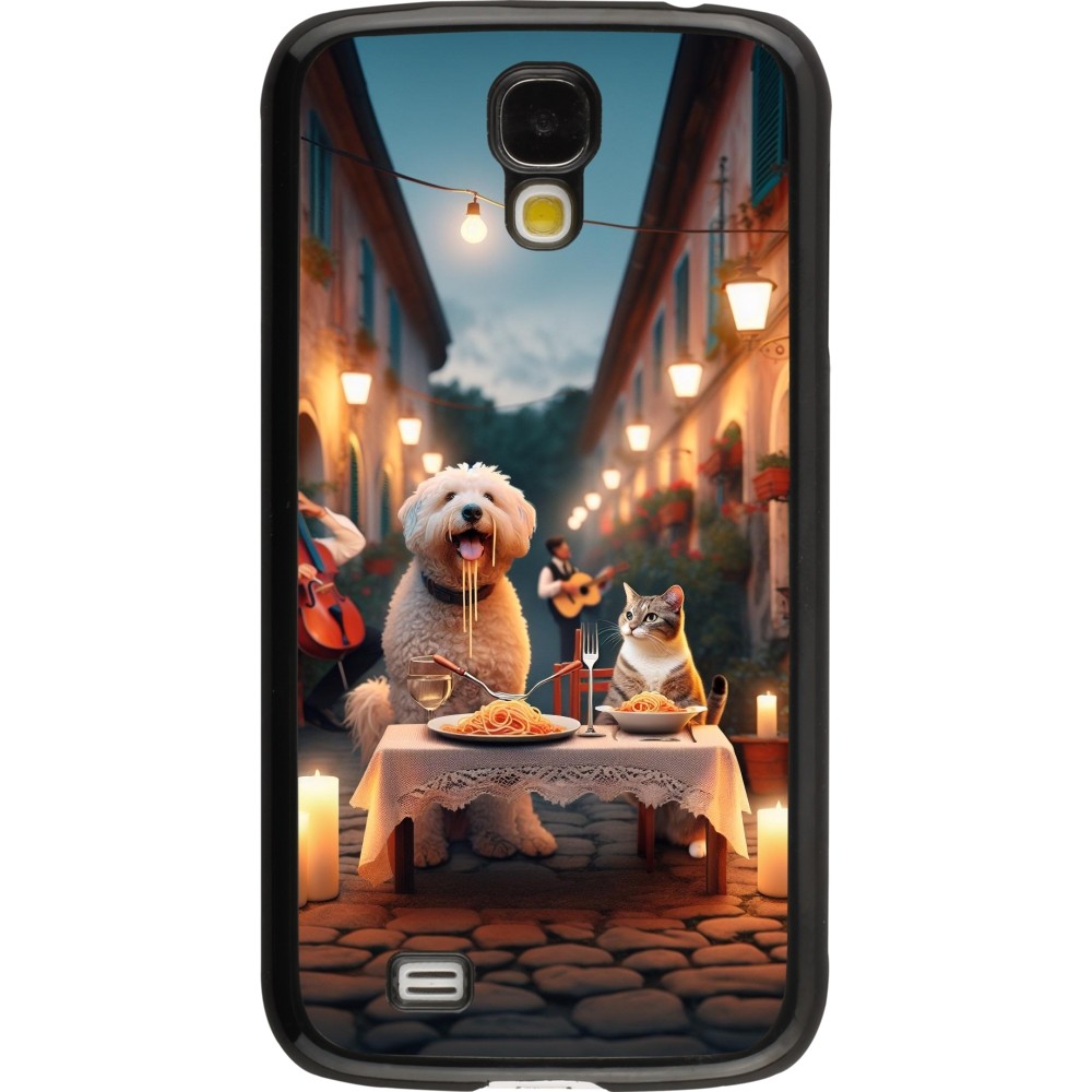 Samsung Galaxy S4 Case Hülle - Valentin 2024 Hund & Katze Kerzenlicht