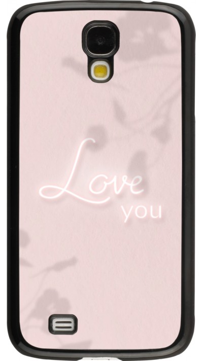 Coque Samsung Galaxy S4 - Valentine 2023 love you neon flowers shadows