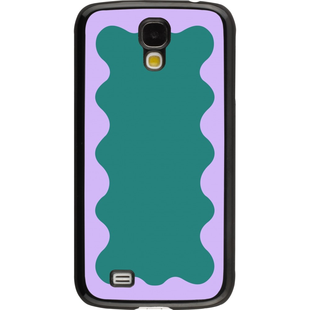 Samsung Galaxy S4 Case Hülle - Wavy Rectangle Green Purple