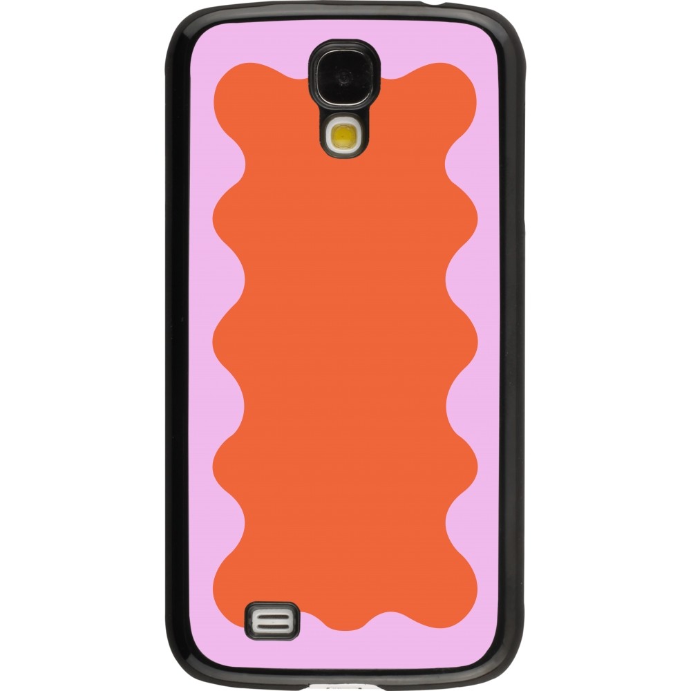Samsung Galaxy S4 Case Hülle - Wavy Rectangle Orange Pink