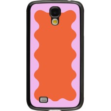 Samsung Galaxy S4 Case Hülle - Wavy Rectangle Orange Pink