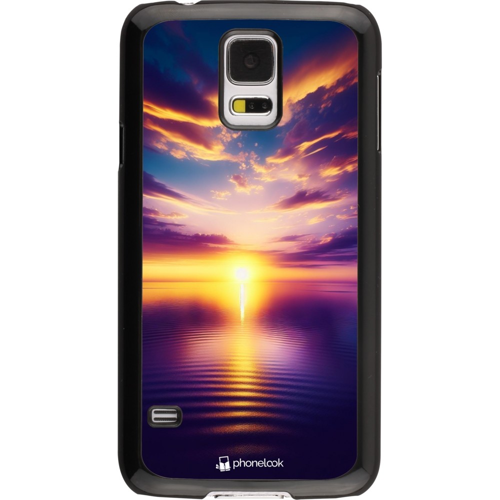 Coque Samsung Galaxy S5 - Coucher soleil jaune violet