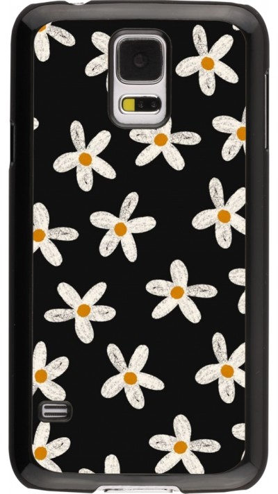 Coque Samsung Galaxy S5 - Easter 2024 white on black flower