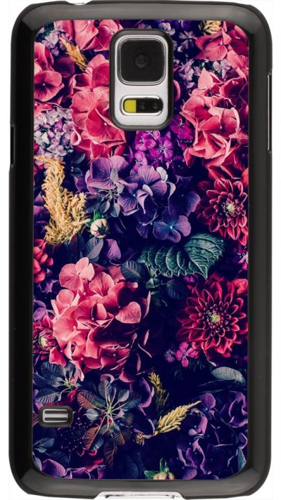 Hülle Samsung Galaxy S5 - Flowers Dark