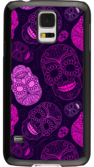 Samsung Galaxy S5 Case Hülle - Halloween 2023 pink skulls