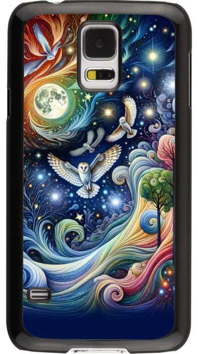 Coque Samsung Galaxy S5 - hibou volant floral
