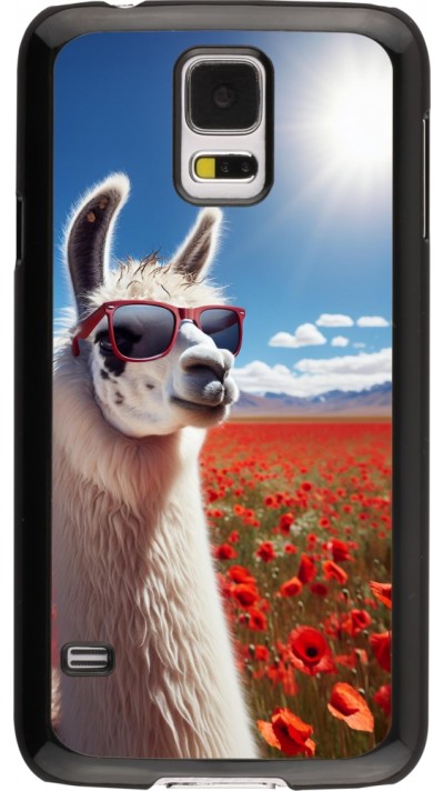 Coque Samsung Galaxy S5 - Lama Chic en Coquelicot
