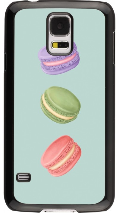Coque Samsung Galaxy S5 - Macarons on green background