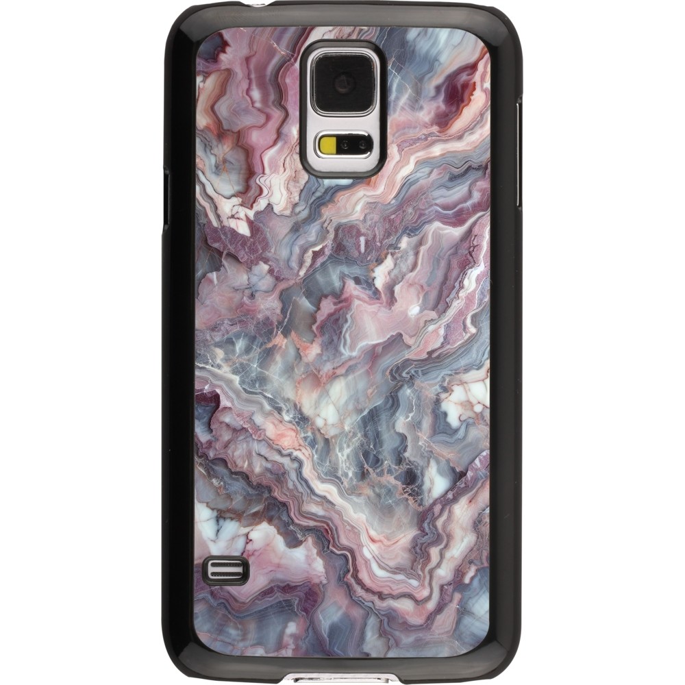Samsung Galaxy S5 Case Hülle - Violetter silberner Marmor