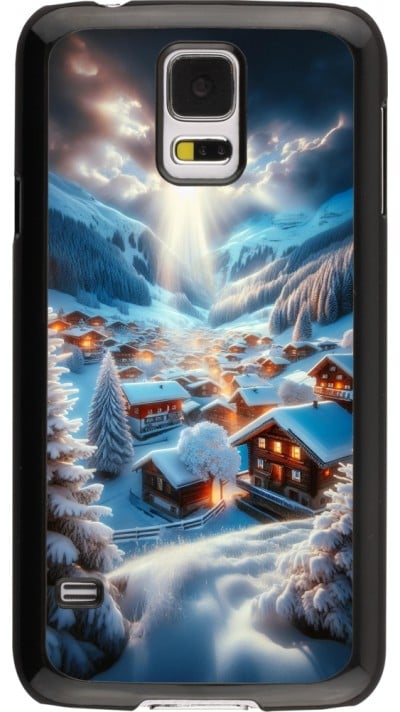 Samsung Galaxy S5 Case Hülle - Berg Schnee Licht