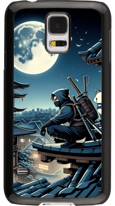 Samsung Galaxy S5 Case Hülle - Ninja unter dem Mond