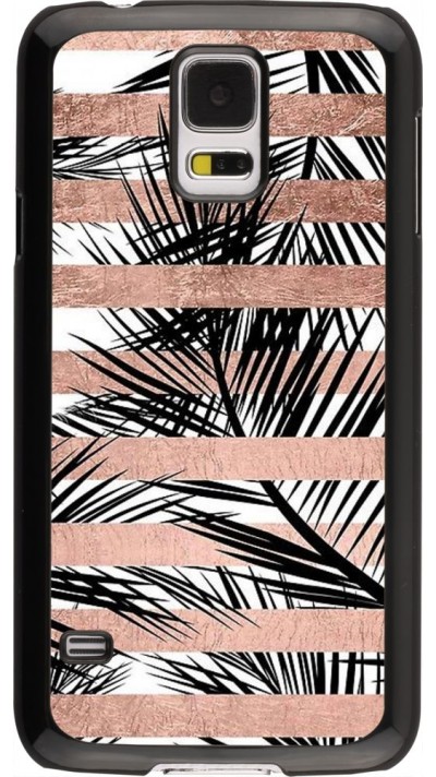 Coque Samsung Galaxy S5 - Palm trees gold stripes