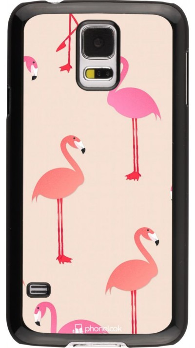 Hülle Samsung Galaxy S5 - Pink Flamingos Pattern