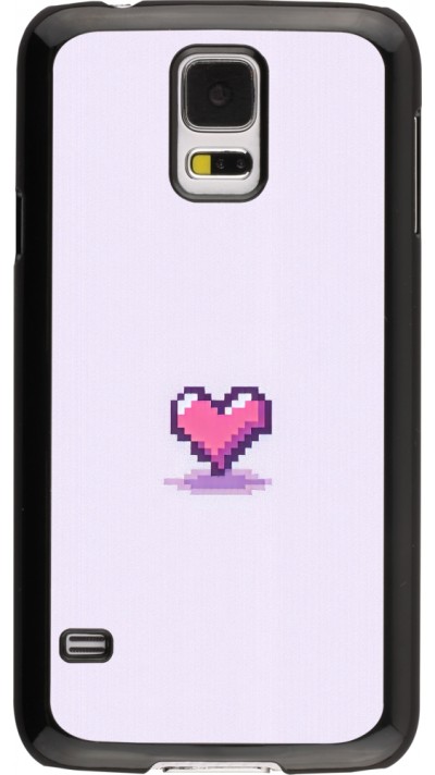 Samsung Galaxy S5 Case Hülle - Pixel Herz Hellviolett