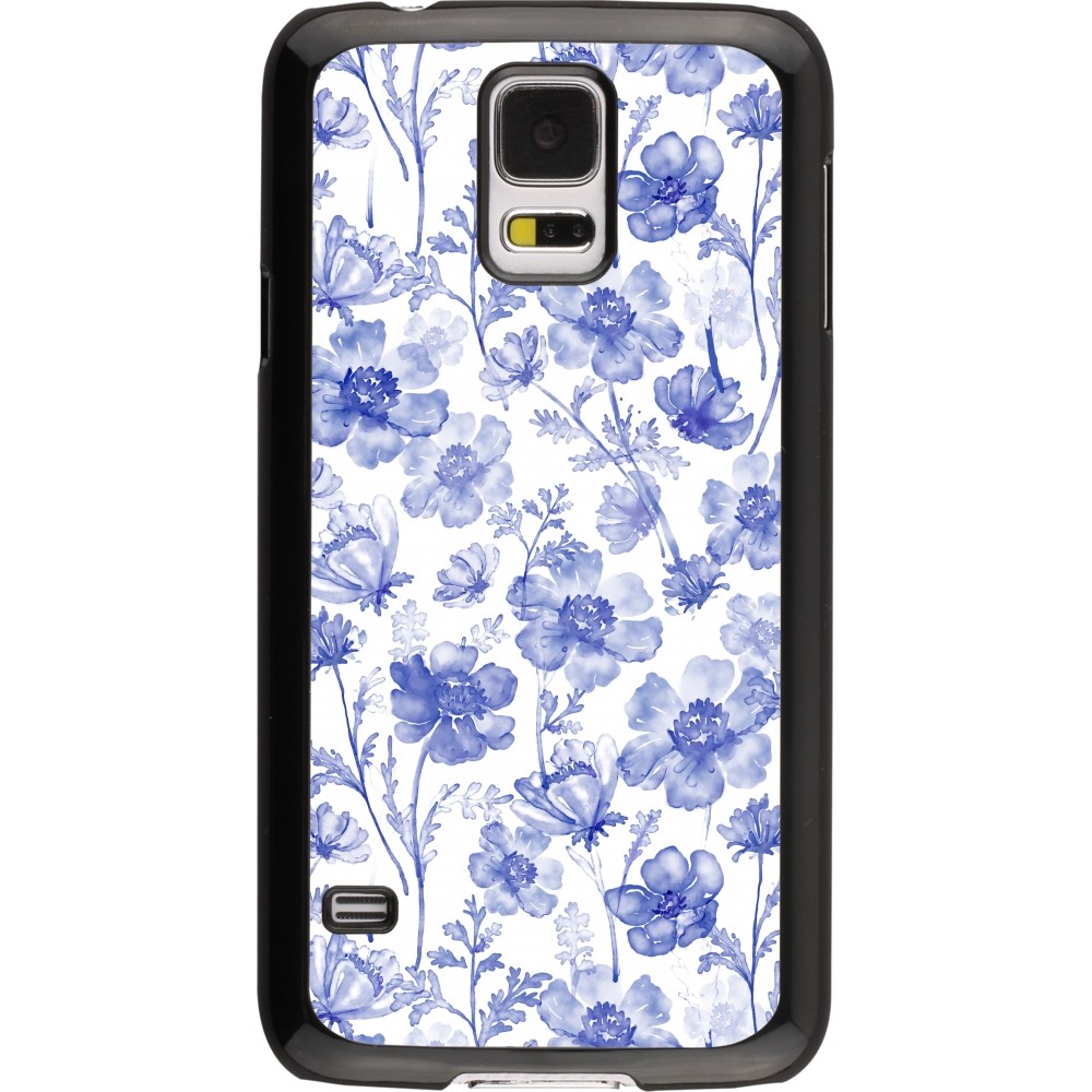 Coque Samsung Galaxy S5 - Spring 23 watercolor blue flowers