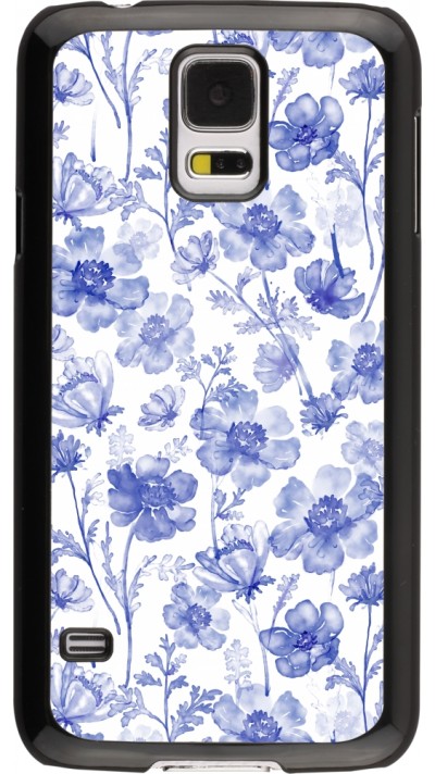 Coque Samsung Galaxy S5 - Spring 23 watercolor blue flowers