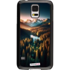 Samsung Galaxy S5 Case Hülle - Sonnenuntergang Waldsee