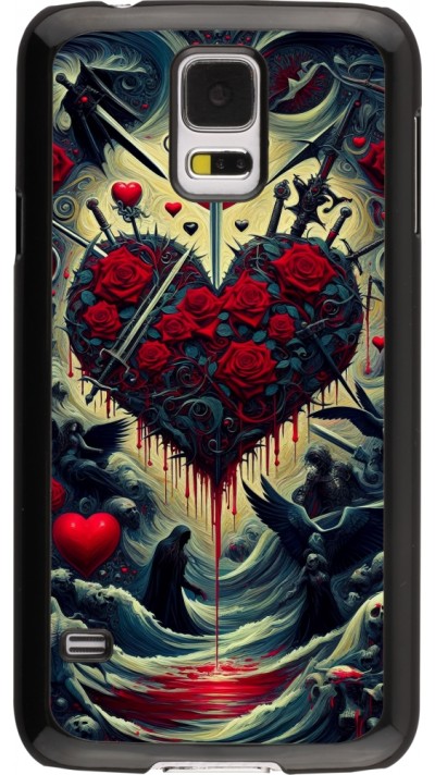 Samsung Galaxy S5 Case Hülle - Dunkle Liebe Herz Blut