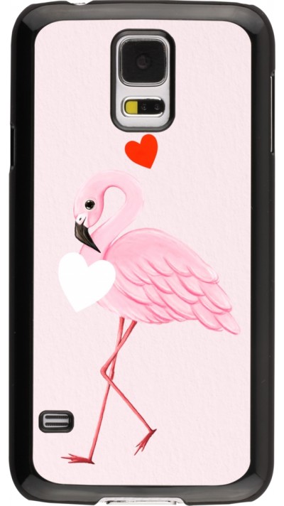 Coque Samsung Galaxy S5 - Valentine 2023 flamingo hearts