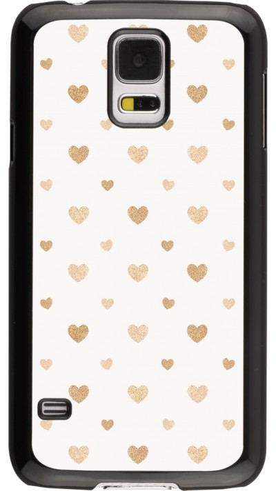 Coque Samsung Galaxy S5 - Valentine 2023 multiple gold hearts