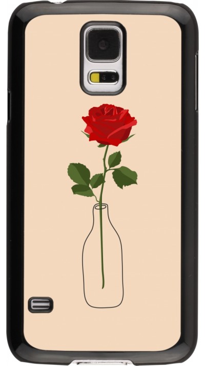 Coque Samsung Galaxy S5 - Valentine 2023 single rose in a bottle
