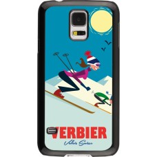 Samsung Galaxy S5 Case Hülle - Verbier Ski Downhill