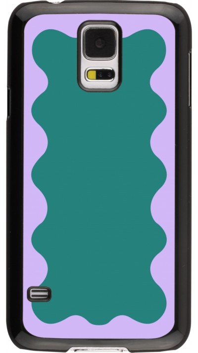 Coque Samsung Galaxy S5 - Wavy Rectangle Green Purple