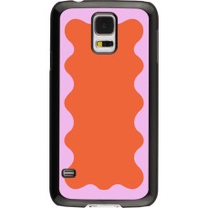 Coque Samsung Galaxy S5 - Wavy Rectangle Orange Pink