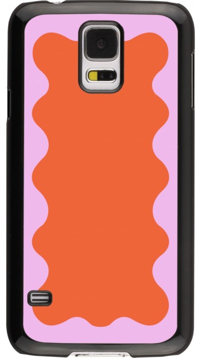 Coque Samsung Galaxy S5 - Wavy Rectangle Orange Pink