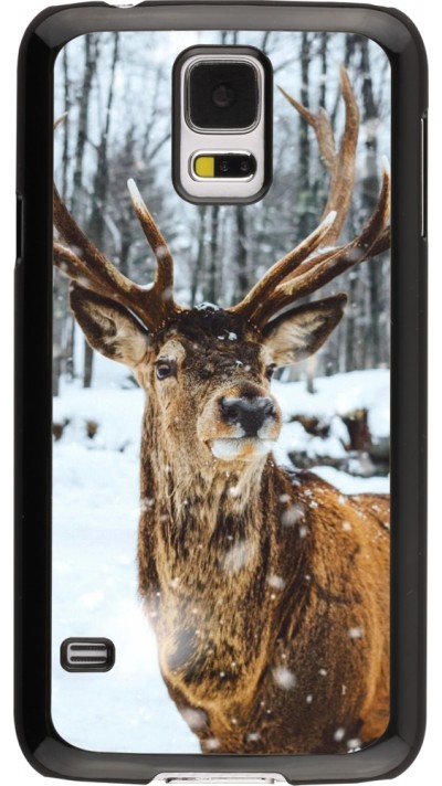 Coque Samsung Galaxy S5 - Winter 22 Cerf sous la neige