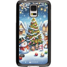 Samsung Galaxy S5 Case Hülle - Weihnachten 2023 Schneemann und Tannenbaum