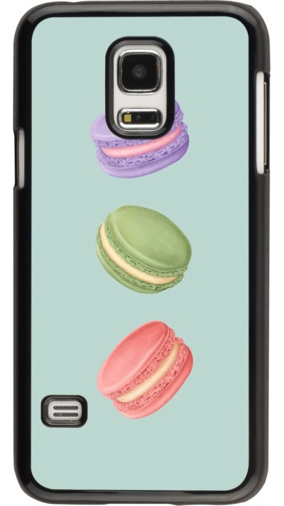 Coque Samsung Galaxy S5 Mini - Macarons on green background