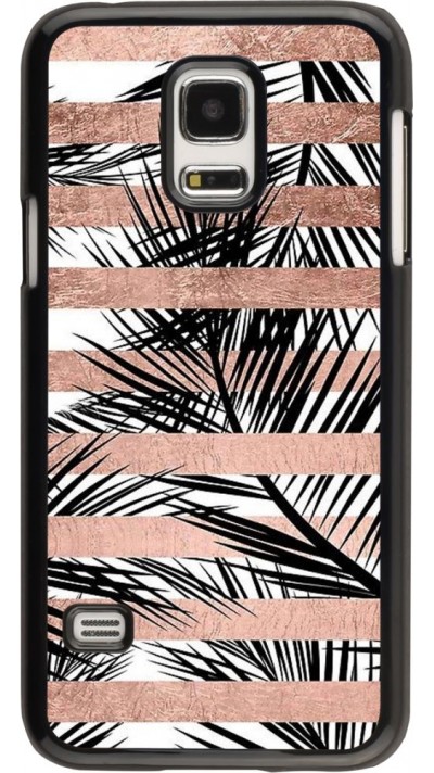 Coque Samsung Galaxy S5 Mini - Palm trees gold stripes