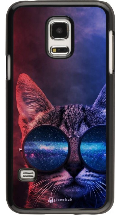 Coque Samsung Galaxy S5 Mini - Red Blue Cat Glasses