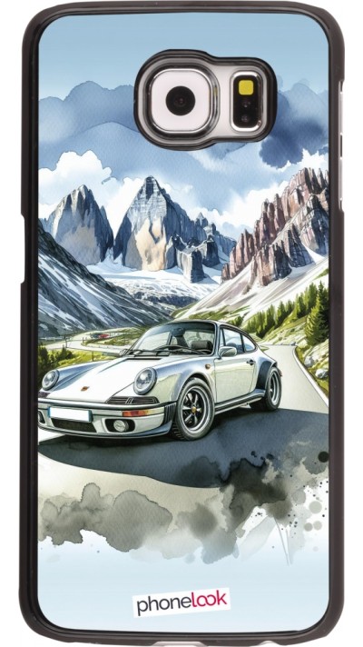 Samsung Galaxy S6 Case Hülle - Porsche 911 Berg Aquarell