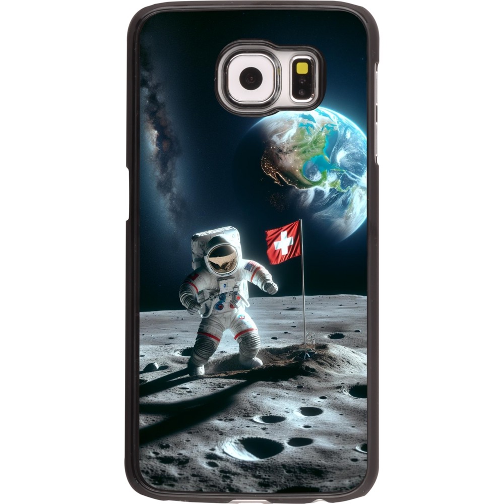 Samsung Galaxy S6 Case Hülle - Astro Schweiz auf dem Mond