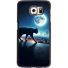 Samsung Galaxy S6 Case Hülle - Schwarze Katze unter dem Vollmond