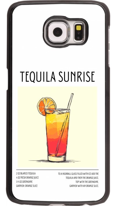 Samsung Galaxy S6 Case Hülle - Cocktail Rezept Tequila Sunrise