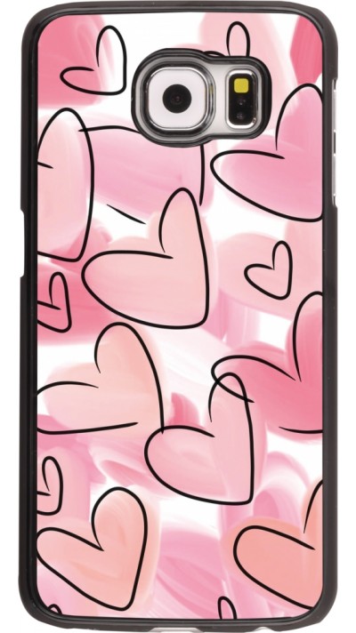 Samsung Galaxy S6 Case Hülle - Easter 2023 pink hearts