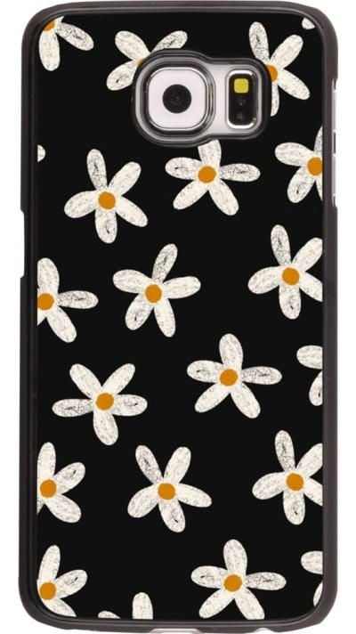 Samsung Galaxy S6 Case Hülle - Easter 2024 white on black flower