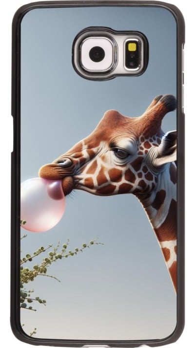 Samsung Galaxy S6 Case Hülle - Giraffe mit Blase