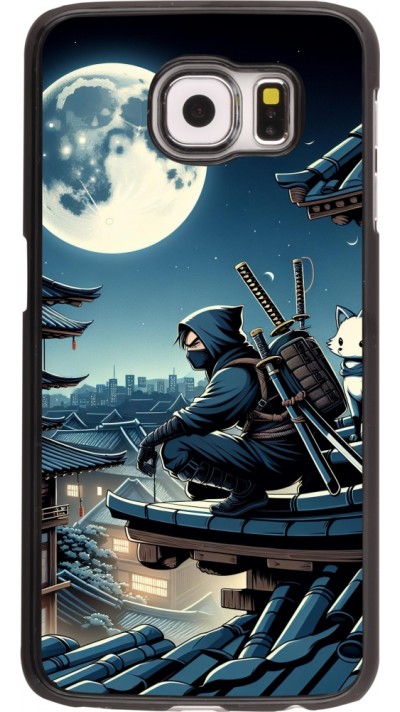Samsung Galaxy S6 Case Hülle - Ninja unter dem Mond