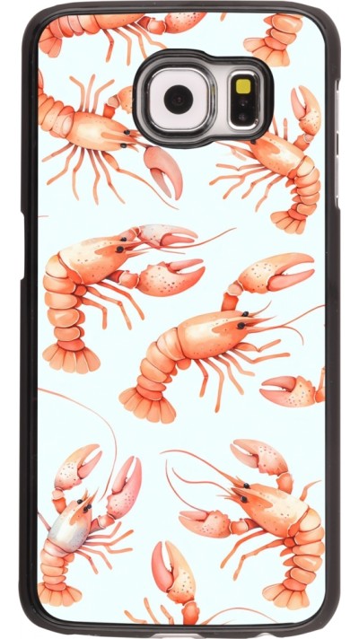 Samsung Galaxy S6 Case Hülle - Muster von pastellfarbenen Hummern