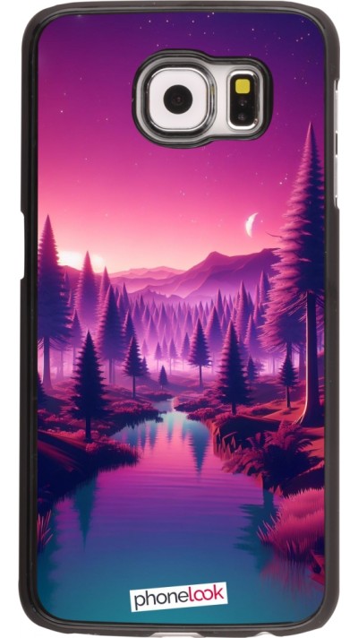 Samsung Galaxy S6 Case Hülle - Lila-rosa Landschaft