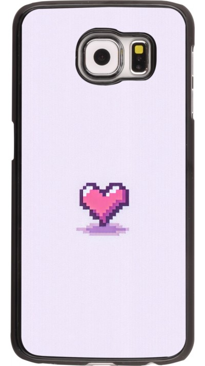 Coque Samsung Galaxy S6 - Pixel Coeur Violet Clair