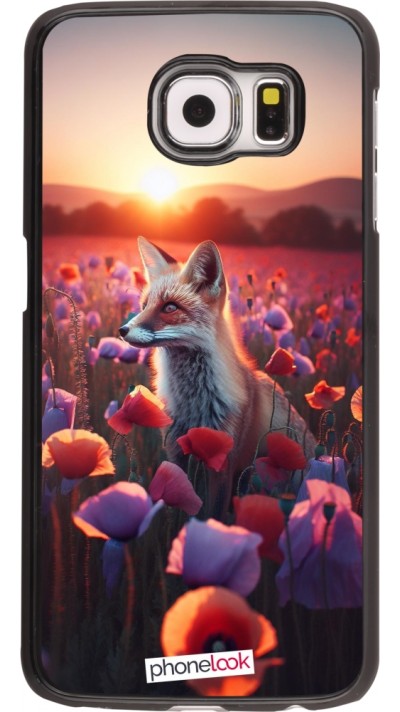 Samsung Galaxy S6 Case Hülle - Purpurroter Fuchs bei Dammerung